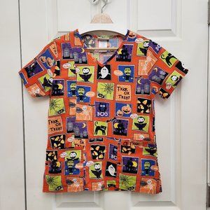 Scrubstar Halloween Print Scrub Top